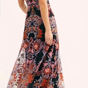 FREE PEOPLE RISING SUN EMBROIDERED MAXI DRESS SIZE 0 New W/O Tags